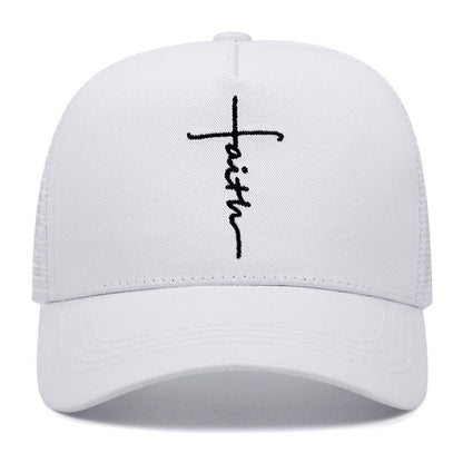 Cross English Embroidery Breathable Baseball Cap