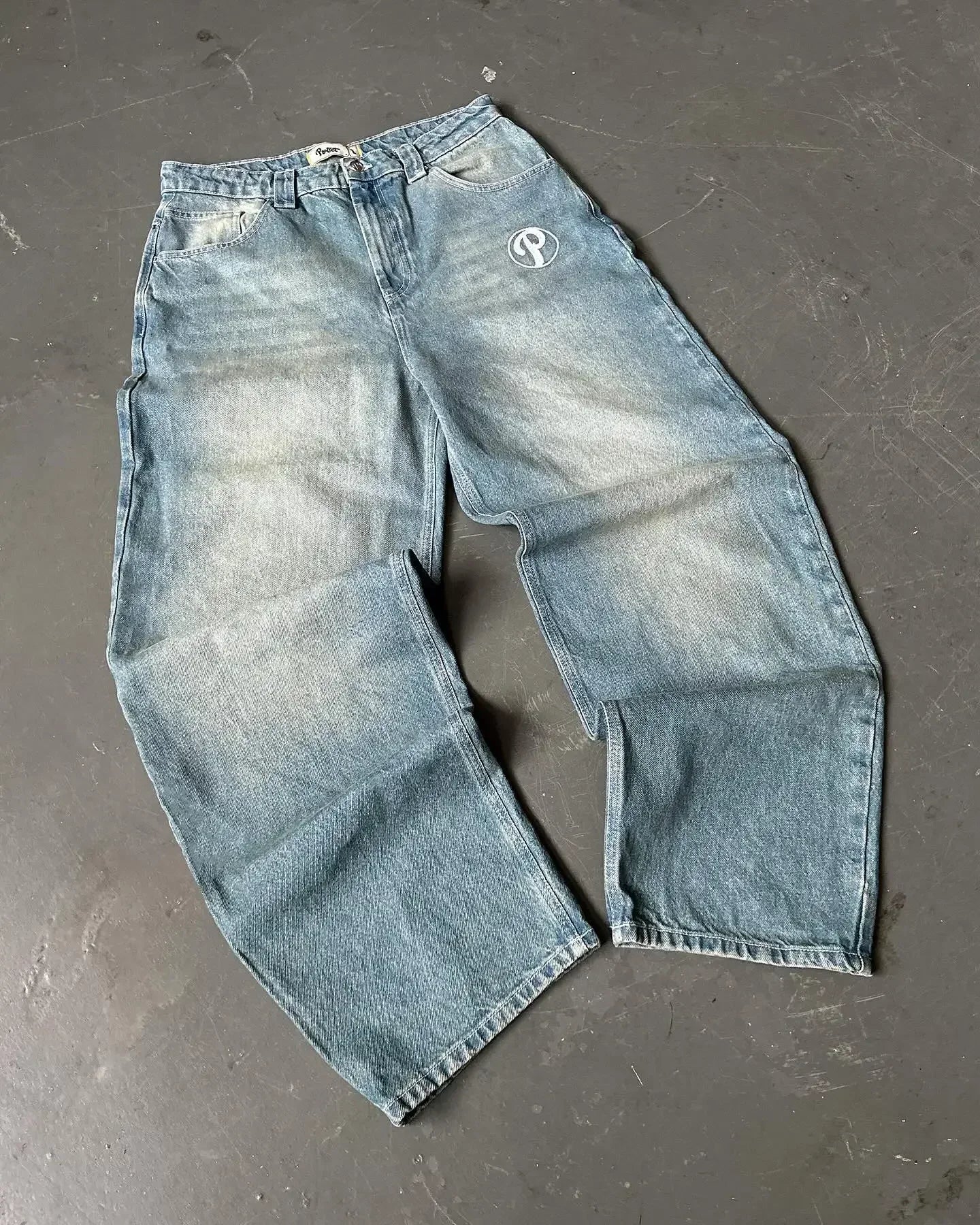 2024 nova tendência americana retro hip-hop bordado padrão jeans baggy para homens e mulheres y2k harajuku gótico calças largas streetwear