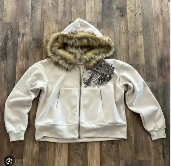 Y2k sudpole fiapos moletom gótico vintage padrão oversized com capuz zipup moletom tendência das mulheres dos homens moda casual streetwear