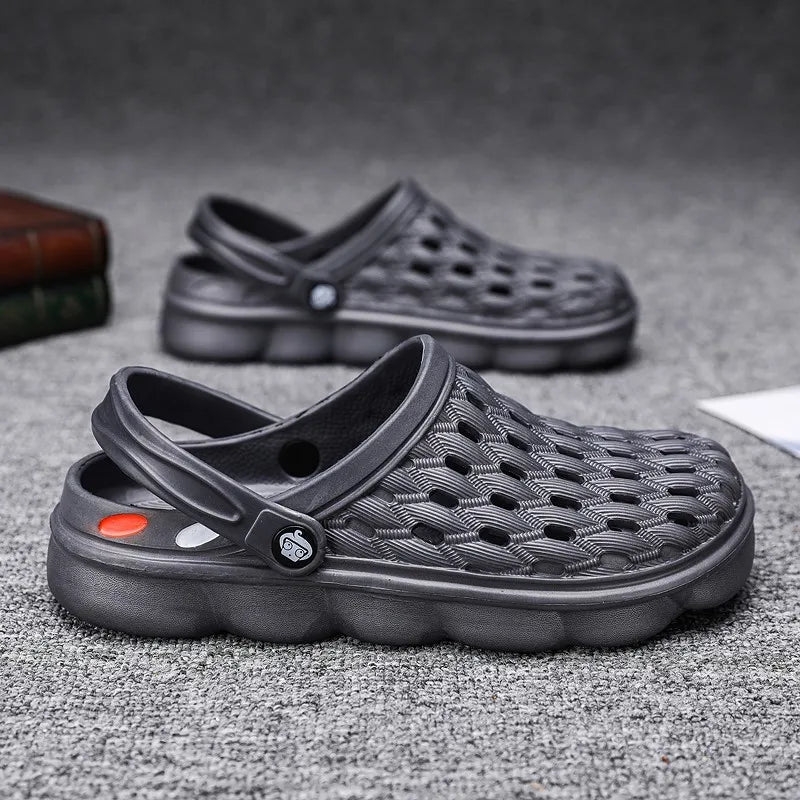 Sandálias masculinas de verão, tamancos para casa, jardim, sapatos confortáveis, antiderrapantes, fundo macio, sandálias, tamanho grande 46 47