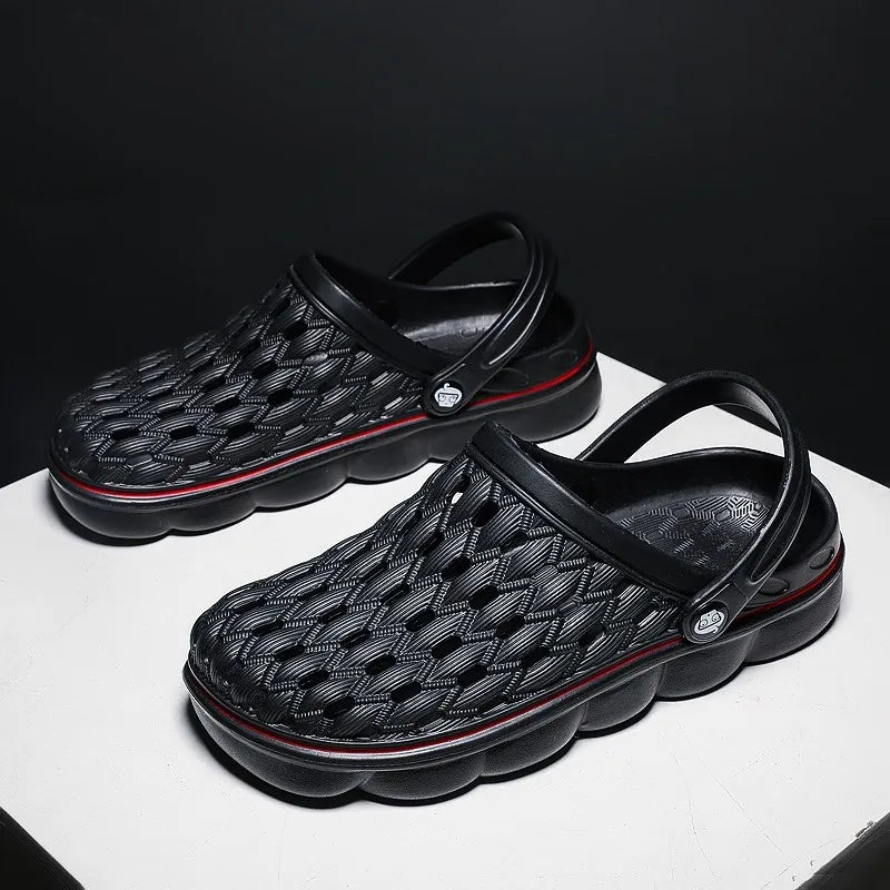 Sandálias masculinas de verão, tamancos para casa, jardim, sapatos confortáveis, antiderrapantes, fundo macio, sandálias, tamanho grande 46 47