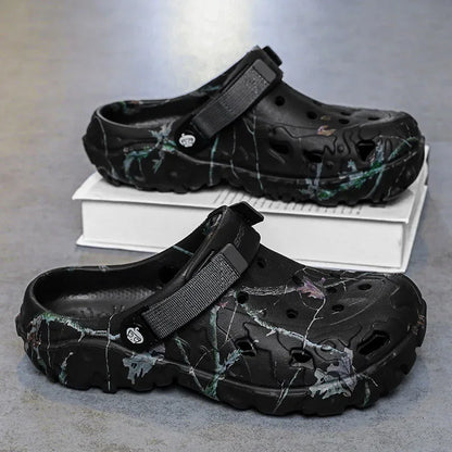 2025men chinelos de alta qualidade clássico ao ar livre antiderrapante sapatos de jardim leve moda sandálias casuais para homem plataforma