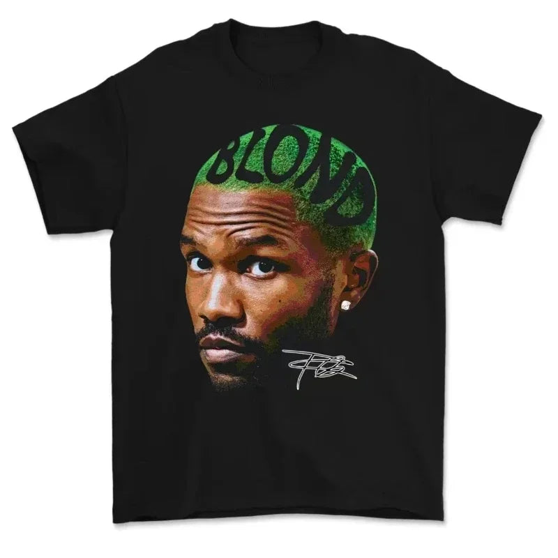 Rapper frank faltando gráfico t camisa hip hop oceano loiro álbum verão t y2k unisex loiro moda casual camiseta o-pescoço topos