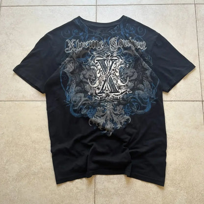 Gótico xtreme verão camiseta homem 2000s asas crânio gráfico camiseta leve algodão manga curta casual respirável camiseta