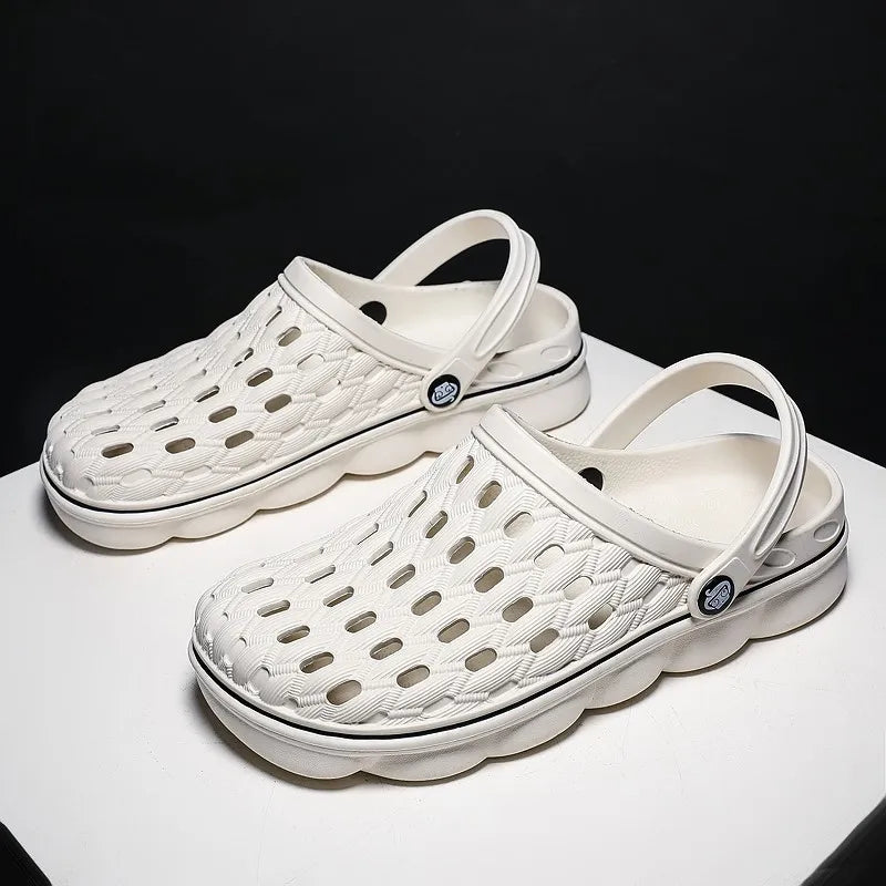 Sandálias masculinas de verão, tamancos para casa, jardim, sapatos confortáveis, antiderrapantes, fundo macio, sandálias, tamanho grande 46 47