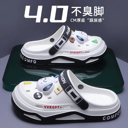 Verão buraco sapatos masculinos usam moda casual antiderrapante portátil sandálias esportivas praia passo no dedo do pé chinelos respiráveis para homem ao ar livre